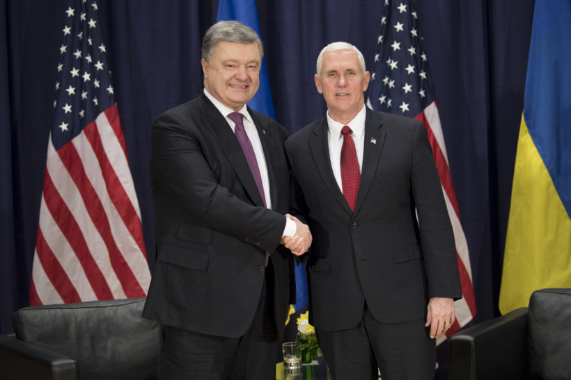 Vice President Pence with Ukrainian President Petro Poroshenko