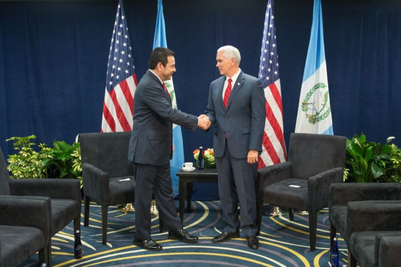 Vice President Pence with Guatemalan President Jimmy Morales