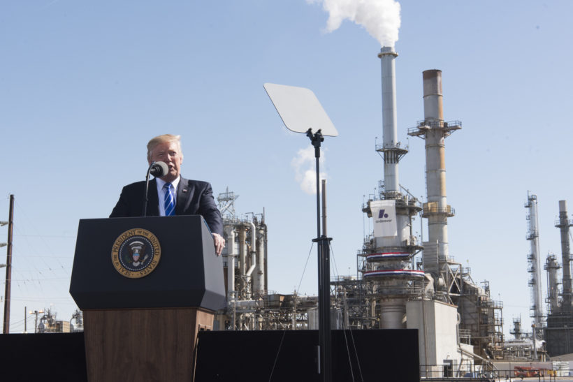 President Donald J. Trump attends a tax reform for energy workers event at Andeavor Refinery, Wednesday, September 6, 2017, in Mandan, North Dakota. (Official White House Photos by D. Myles Cullen)