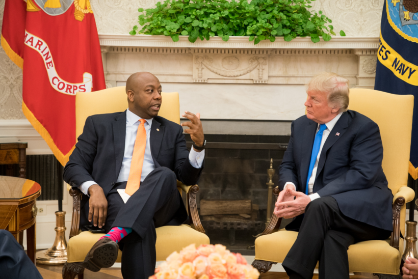 President Donald J. Trump meets with U.S. Senator Tim Scott, R-S.C., Wednesday, Sept. 13, 2017, in the Oval Office at the White House in Washington, D.C.