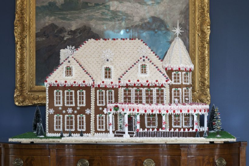 Gingerbread house designed as a replica of the Vice President’s Residence.