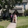 President Donald J. Trump walks with Rev. James R. Harlan, rector of the Church of Bethesda-by-the-Sea, following Easter church service, Sunday, April 1, 2018, in Palm Beach, Florida.