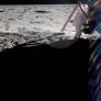Neil Armstrong at work near the lunar module Eagle